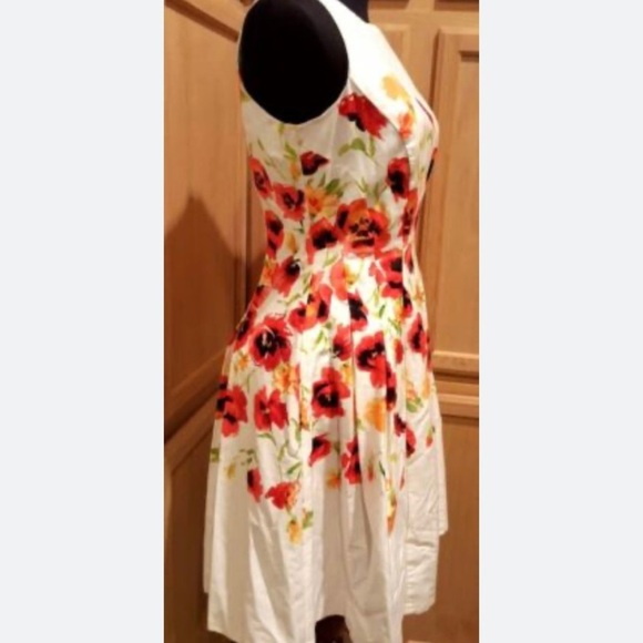 NWOT Lauren Ralph Lauren Dress White floral sateen Tamal SZ 8 - Picture 4 of 14